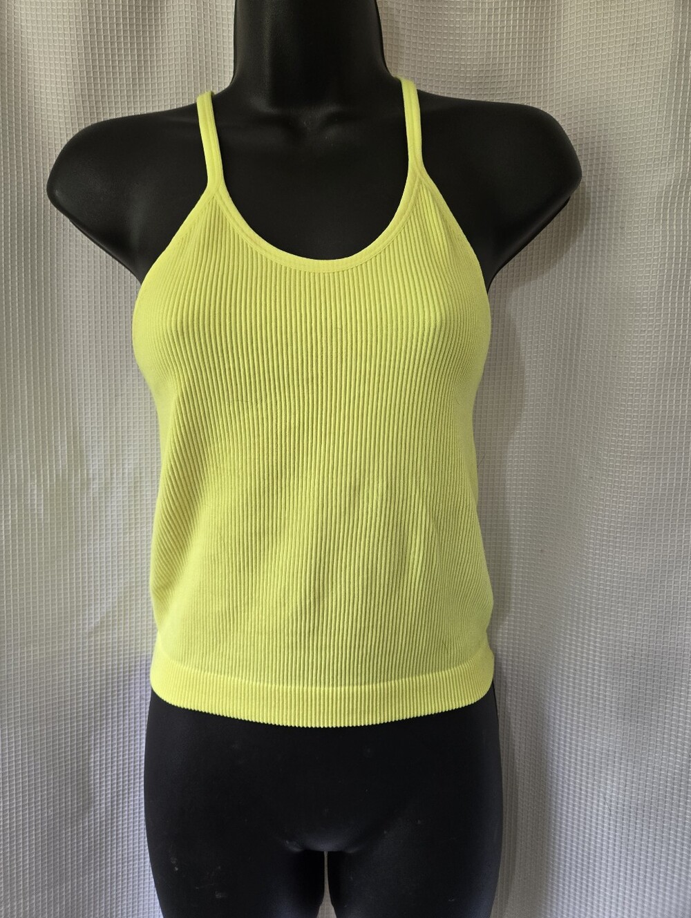 Women's Neon Yellow Ribbed Tank Top